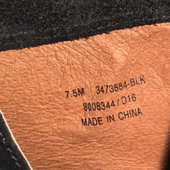 Nwt - FRYE - CeCe Tassel Lace Black Suede Stacked Wedge Heel Booties - Size 7.5M - Picture 10 of 13